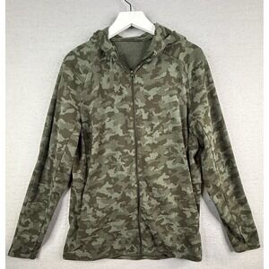 Lululemon Surge Full Zip Hoodie Jacket Mens XL Camo Jacquard Green Athletic